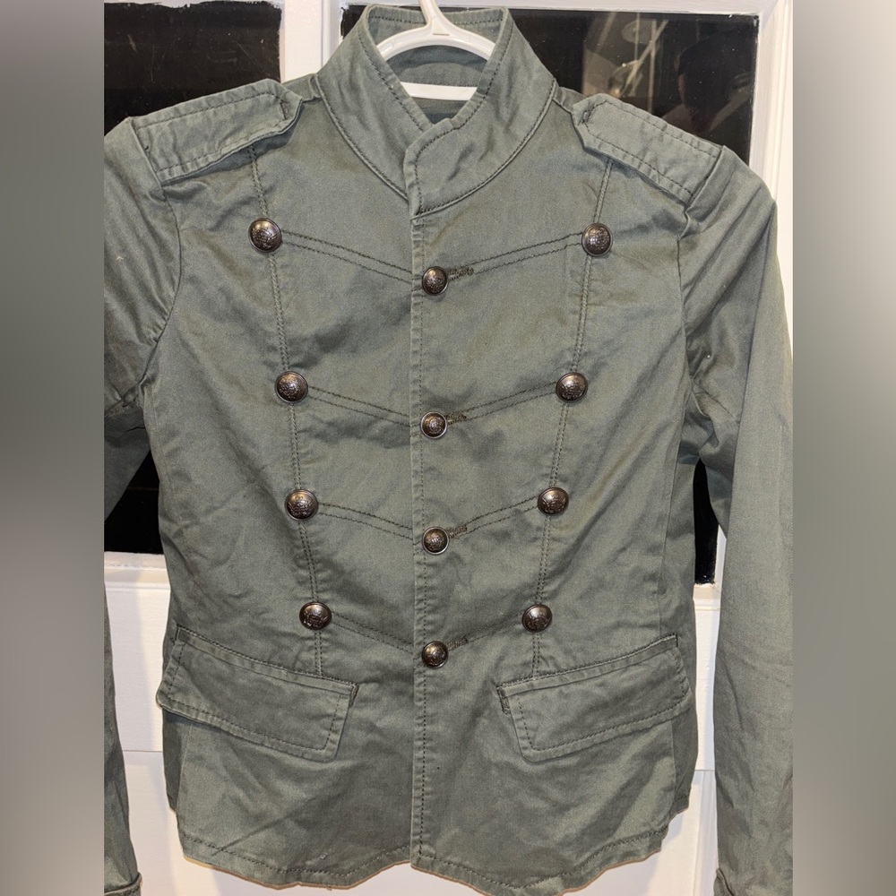 American Rag Cie Olive Jean Button Up Jacket - XXS - Picture 12 of 16